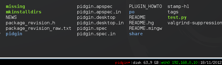 A screenshot of Pidgin IM notifications in i3bar